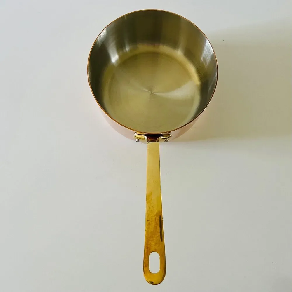 DE BUYER Incouivre Service Copper Saucepan with Brass Handle, 1.6 Qt